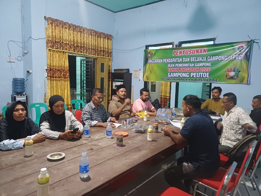 Musyawarah Penyusunan APBG oleh Pemerintah gampong Peutoe Tahun Anggaran 2026